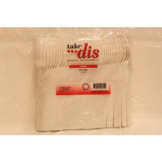 take dis "Lepel" 17cm, 100 Stück (Kunststoff Löffel, weiß)