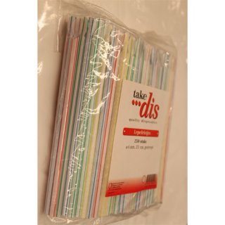 take dis "Lepelrietjes" Ø6mm, 21cm, 250 Stück (Löffel-Strohhalme gestreift)