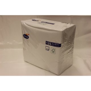 Duni Servietten weiß, 3 lagig, 40 x 40cm, 125 Stck.