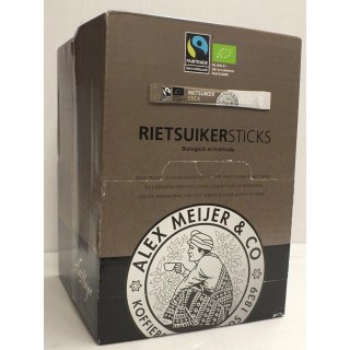 Alex Meijer Fairtrade Bio Rohrzuckersticks 600 x 4g (Rietsuikersticks)
