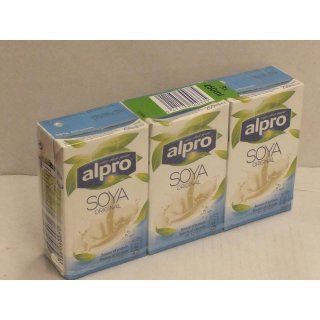 Alpro Soya-Drink Original, natürlich mit Calcium (3x250ml Trinkpäckchen)