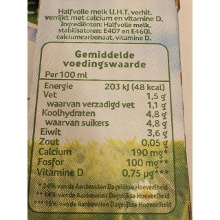 Campina Halbfett-Milch Calcium PLUS, 6 x 1l Karton Pack (Halfvolle Melk)