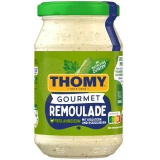 Thomy Gourmet Remoulade mit Kräutern und Essiggurken (250ml Glas)