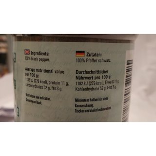 Verstegen Gewürzmischung Peper zwart Lampong gemalen 475g Dose (schwarzer Pfeffer Lampong gemahlen)