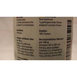 Verstegen Gewürzmischung Tijm heel gevriesdroogd 65g Dose (Thymian gerebelt und gefriergetrocknet)