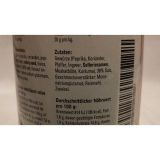 Verstegen Gewürzmischung Mix voor Shaslick met Zout 635g Dose (Schaschlikgewürz mit Salz)