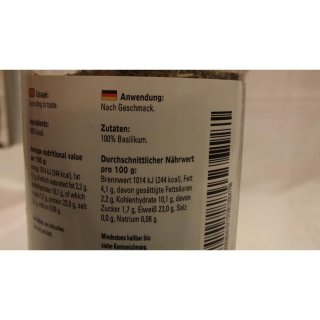 Verstegen Gewürzmischung Basilicum heel 155g Dose (Basilikum gerebelt)