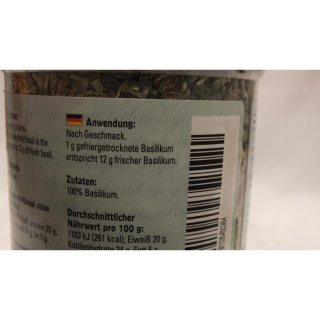 Verstegen Gewürzmischung Basilicum heel vriesgedroogd 45g Dose (Basilikum gerebelt, gefriergetrocknet)