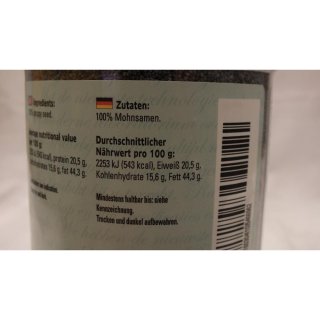 Verstegen Gewürzmischung Blauwmaanzaad heel 600g Dose (Mohnsamen ganz)