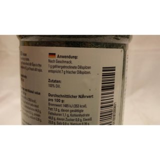 Verstegen Gewürzmischung Dilletopjes gevriesdroogd 77g Dose (Dillspitzen gefriergetrocknet)