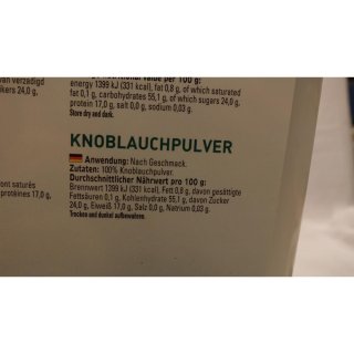 Verstegen Gewürzmischung Knoflookpoeder 1000g Eimer (Knoblauchpulver)