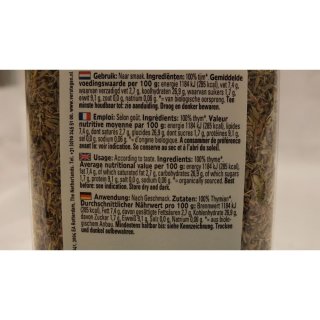 Verstegen Gewürzmischung Organic Tijm heel Biologisch 110g Dose (Bio Thymian gerebelt)