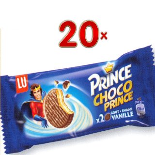 LU Prince Choco Prince Vanille Schokoladen-Kekse (20 Packs mit je 2x28,5g)
