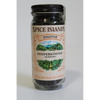 Spice Island Pfeffer schwarz ganz (60g Glas)