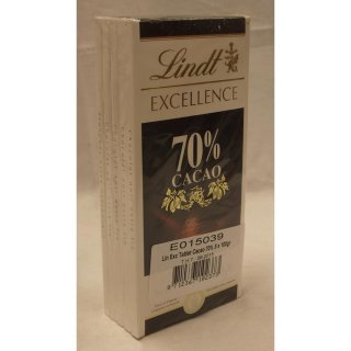 Lindt Schokolade dunkle Schokolade 70% Kakao, 5 x 100g Tafeln (Lindt Excellence)