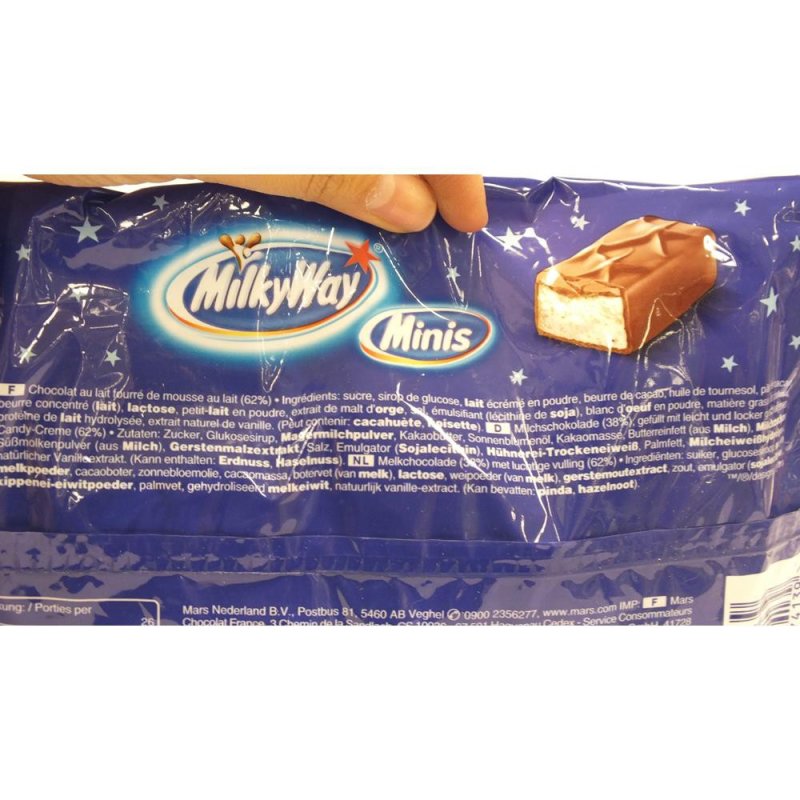 Milky Way Minis, 26 Schokoladen-Riegel, 443g Beutel