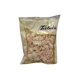 Fortuin Mini Pepermunthartjes Roze-Wit 1000g Beutel (kleine Pfefferminz-Herzen, rose & weiss)