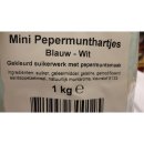 Fortuin Mini Pepermunthartjes Blauw-Wit 1000g Beutel (kleine Pfefferminz-Herzen, blau & weiss)