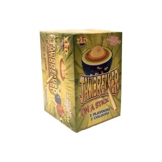 ZED Candy Jawbreaker on a Stick, Harte Wunderbälle mit Kaugummikern (15 Stk pro Box)
