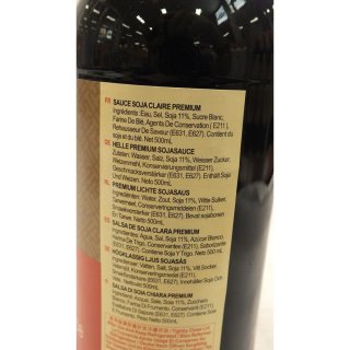 Lee Kum Kee Premium Light Soy Sauce 500ml Flasche (Premium Helle Sojasauce)