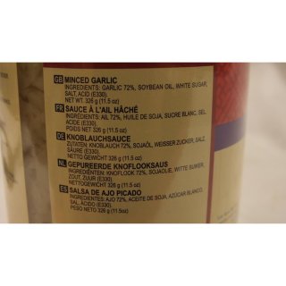 Lee Kum Kee Minced Garlic 326g Glas (Knoblauchsauce)