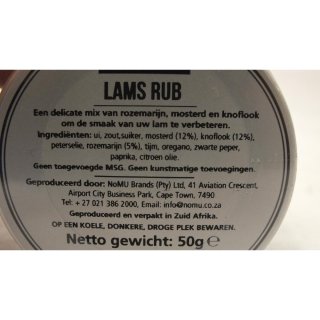 Nomu Barbecue Rub Gewürz Lamb 50g Dose (Lamm)