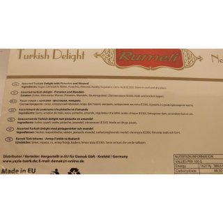 Rumeli Assorted turkish delight with Pistachio and Almond 350g (Pistazien & Mandeln)