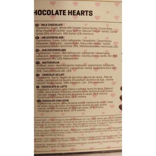 Love mini chocolate hearts 90g Packung (Mini Schokoladenherzen)