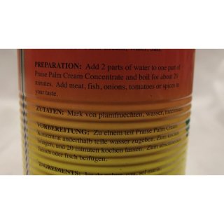 Praise Palm Cream concentrated 400g Konserve (Konzentrierte Palmen-Frucht Creme)