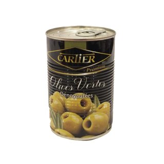 Cartier Premium Olives Vertes Dénoyautées 400g Konserve (Enkernte grüne Oliven)