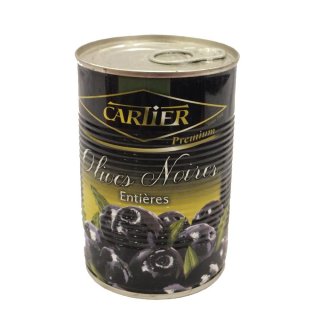 Cartier Premium Olives Noires Entières 400g Konserve (schwarze Oliven mit Kern)