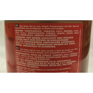 Santa Maria Tacosauce Hot 800g Glas (scharfe Tacosauce)