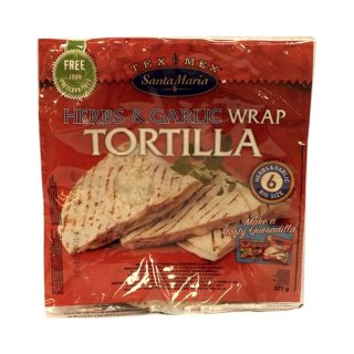 Santa Maria Herbs & Garlic Wrap Tortilla 371g Packung (Kräuter & Knoblauch)