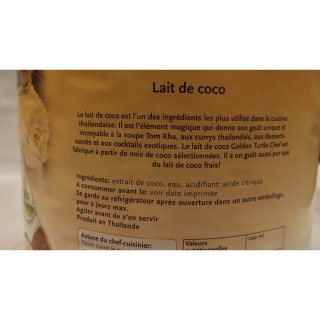 Golden Turtle Brand For Chefs Lait de Coco 2900ml Konserve (Kokosmilch)