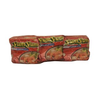 YumYum Instant Noodles Shrimp Flavour Tom Yum 6 x 60g Packung (Instant Nudeln Garnelengeschmack)