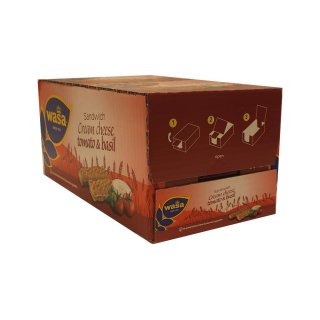 WASA Sandwich Cream Cheese, Tomato & Basil, 24 x 40g (Sandwiches mit Frischkäse und Tomate, Basilikum)