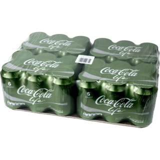 Coca Cola Life 4 Pack á 6 x 0,33l Dose eingeschweißt (24 Dosen Coca Cola Stevia)