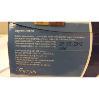 Voor Jou badankt 100g Geschenkpackung (Schokoladen-Geschenkpäckchen)