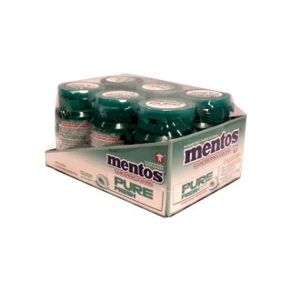 Mentos Pure Fresh Wintergreen Kaugummi 6 x 60g Dose (Zuckerfrei)
