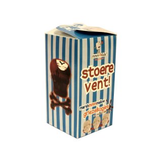 Voor Jou Marshmallow Stoere Vent! Griezelkopjes 90g Packung (Gruselköpfe aus Schaumzucker mit Schokolade)