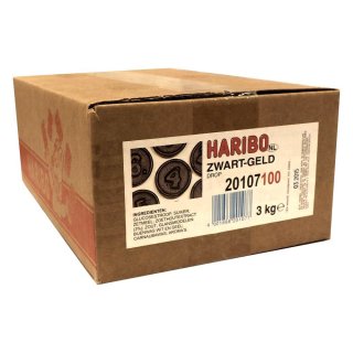 Haribo Drop Zwart-Geld 3000g Karton (Lakritz Schwarzgeld)