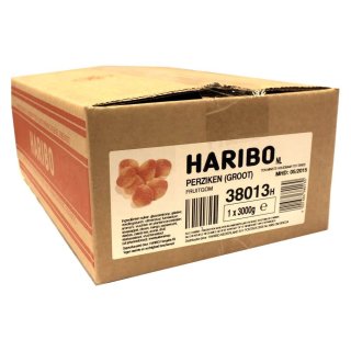 Haribo Fruitgom Perziken groot 3000g Karton (große Fruchtgummi Pfirsiche)