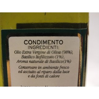Olitalia Olio Extra Vergine di Oliva con Basilico 250ml Flasche (Extra natives Olivenöl mit Basilikum)