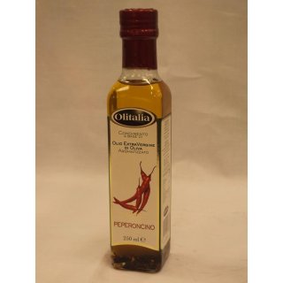 Olitalia Olio Extra Vergine di Oliva con Peperoncino 250ml Flasche (Extra natives Olivenöl mit Peperoni)