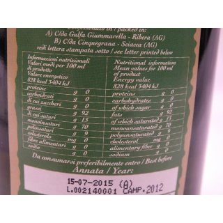 Olitalia Le Cultivar Olio Extra Vergine di Oliva Val di Mazara 750ml Flasche (Extra natives Olivenöl)