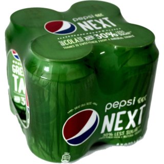 Pepsi Cola NEXT, 4 x 0,33l Dose (Stevia Cola, 30% weniger Zucker)