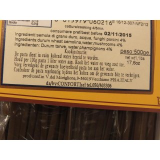 Conforti Fettuccine ai Funghi Porcini 500g Packung (Steinpilz Bandnudeln)