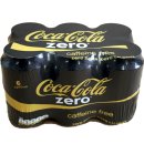 Coca Cola Zero Caffeine Free 4 Pack á 6 x 0,33l Dose eingeschweißt IMPORT (24 Dosen Cola Zero koffeinfrei)
