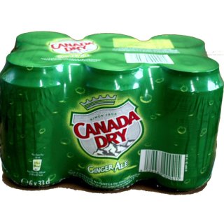 Canada Dry Ginger Ale 1 Pack á 6 x 0,33l Dose IMPORT (6 Dosen eingeschweißt)