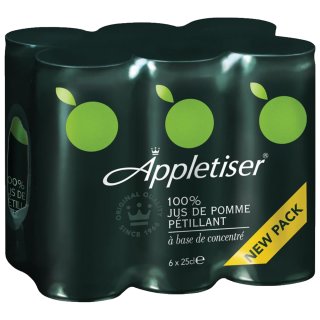 Appletiser Fruchtsaft mit Kohlensäure 6x0,25l Dosen IMPORT (6 Dosen eingeschweißt)